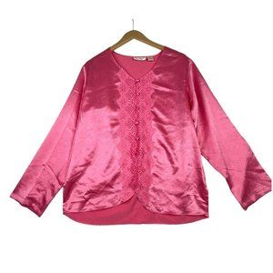 VIctorias Secret Vintage Gold Label Pajama Top size Medium Hot‎ Pink